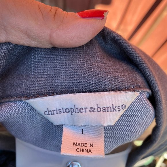 Christopher & Banks Women's Gray Vest with "Bling" - Picture 5 of 6